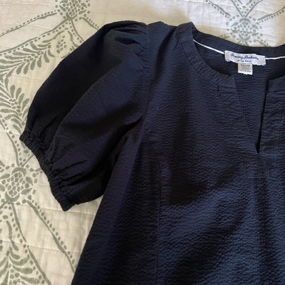 Tommy Bahamas puff sleeved black top xs - Picture 5 of 8
